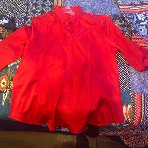 Vibrant Red Button-Up Shirt